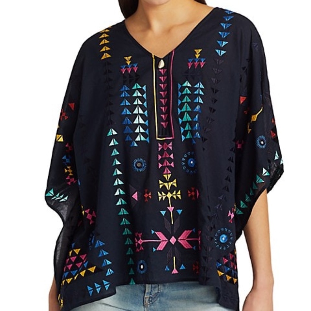 Figue Ritika Half-Sleeve Embroidered Kaftan Top - Picture 8 of 8